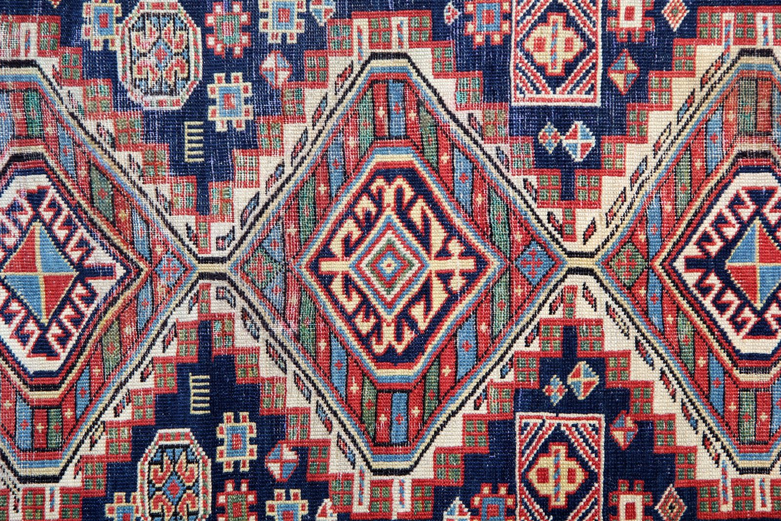 Hand Made Oriental  Kazak Runner Rug, Caucasian Wool Rug  113x268cm photo Textiles