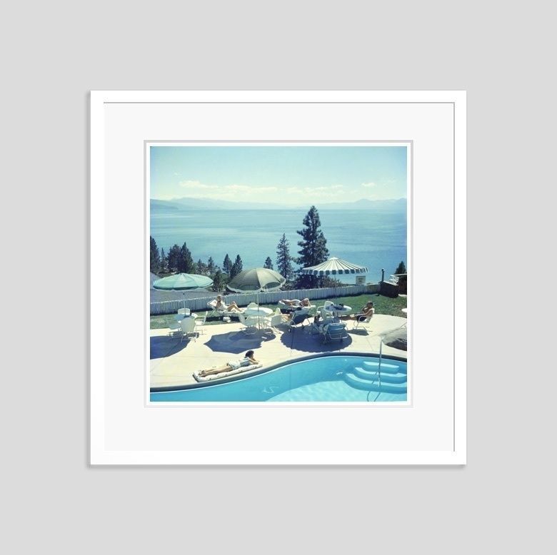 Slim Aarons 'Relaxing At Lake Tahoe' 1959 C Type Print Framed In White