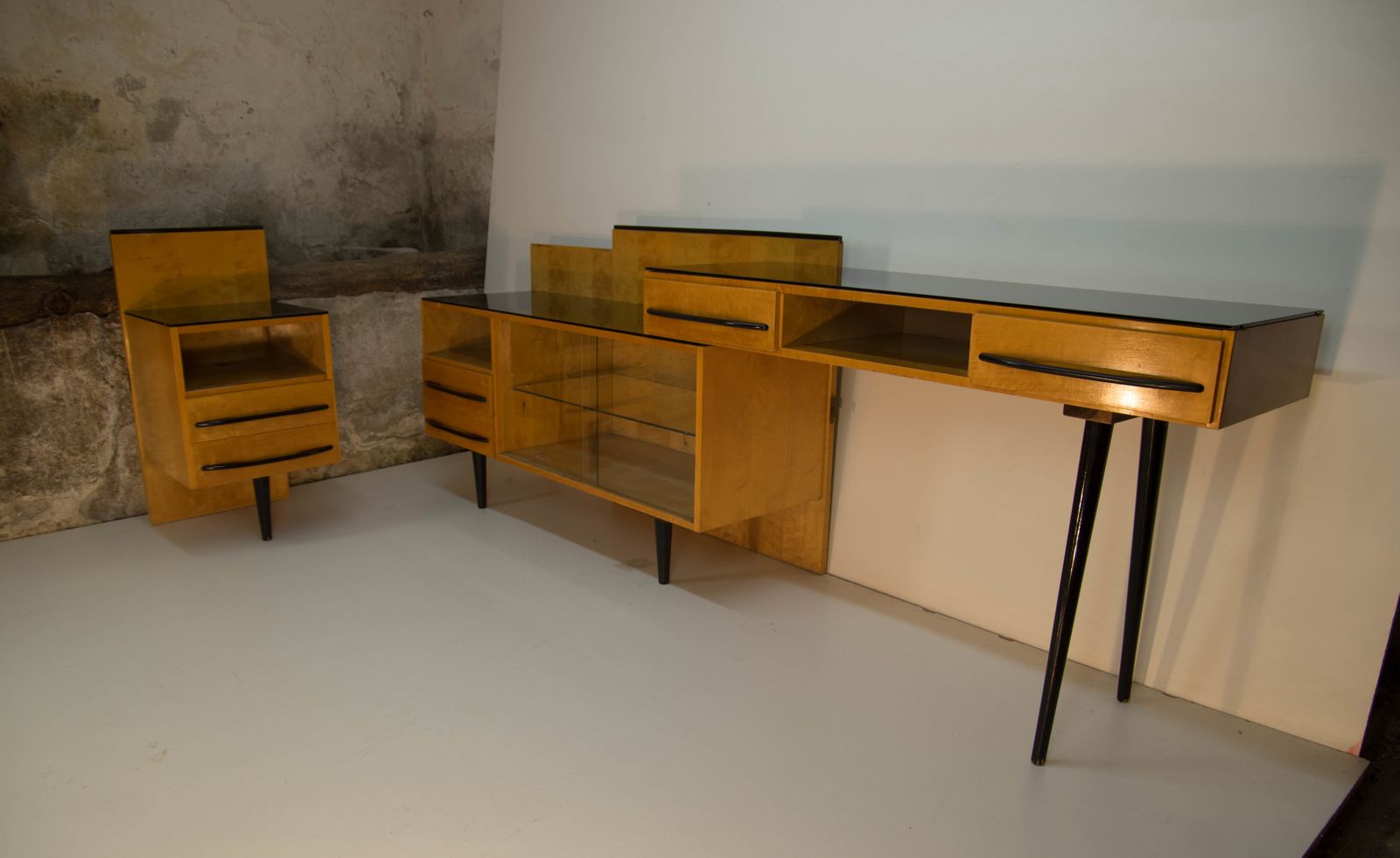 photo for sale Modular Set Of Table, Night Stand And Chest Of Drawers By M. Pozar, 1960s
