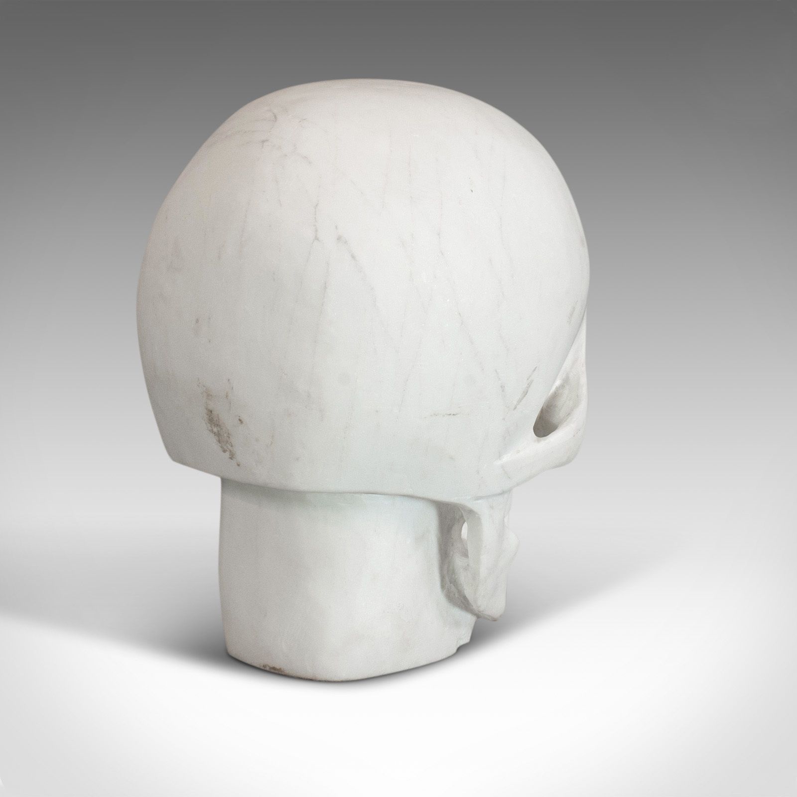 Vintage Ornamental Skull, English, White Marble, Decorative, Desk, Mantel photo buy