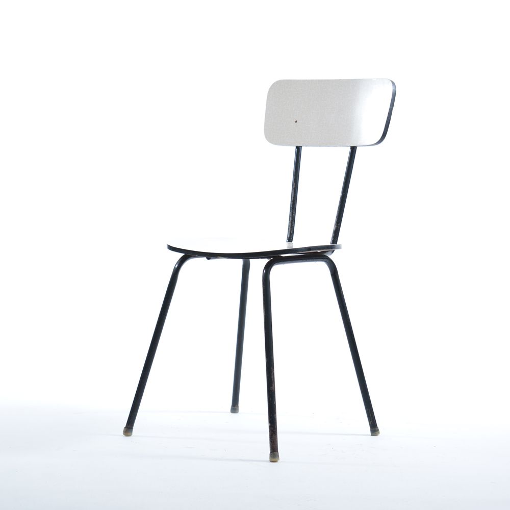 Midcentury Chair In Metal & Formica, Kovona Czechoslovakia 1960s