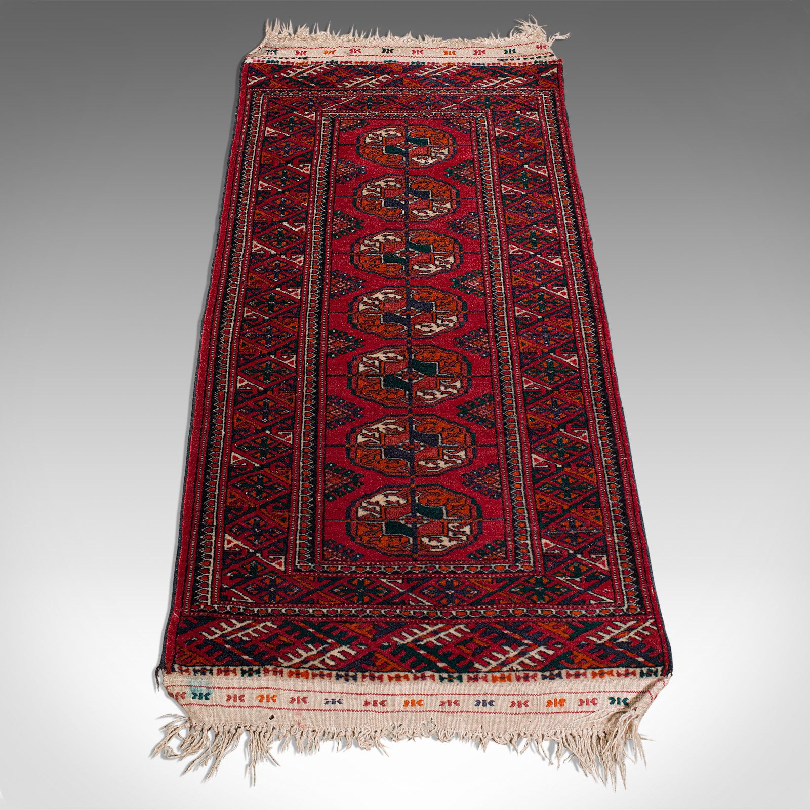 Antique Near Pair, Bokhara Rugs, Turkoman, Tekke, Carpet, Wall Covering, C1910 photo for sale