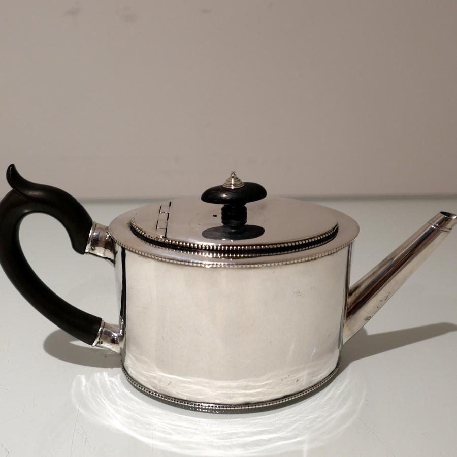 18th Century Antique George III Sterling Silver Teapot On Stand Newcastle 1784/86 John Langlands & John Robertson photo for sale