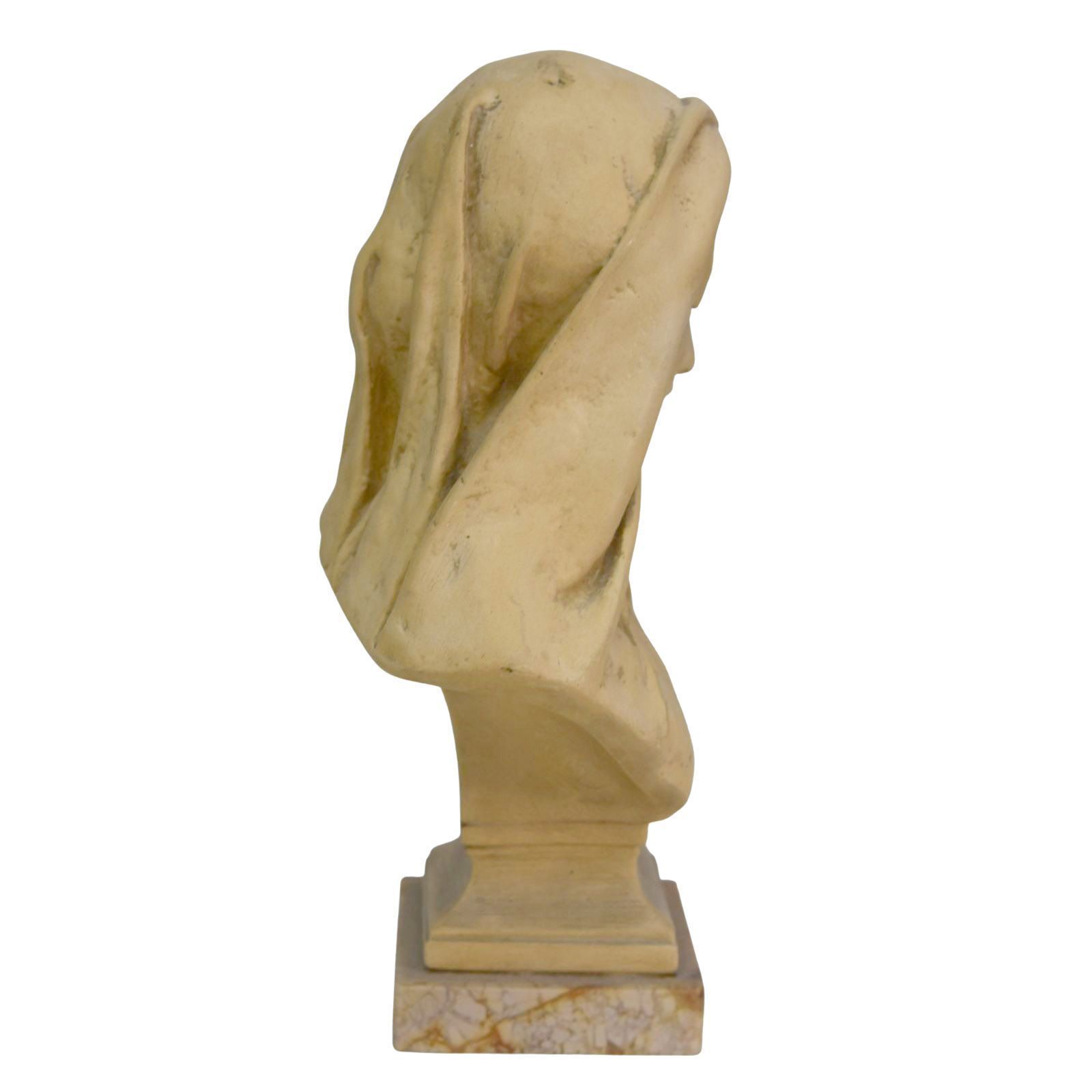 Terracotta Statuette Of The Virgin Saint By F. Carli photo furniture