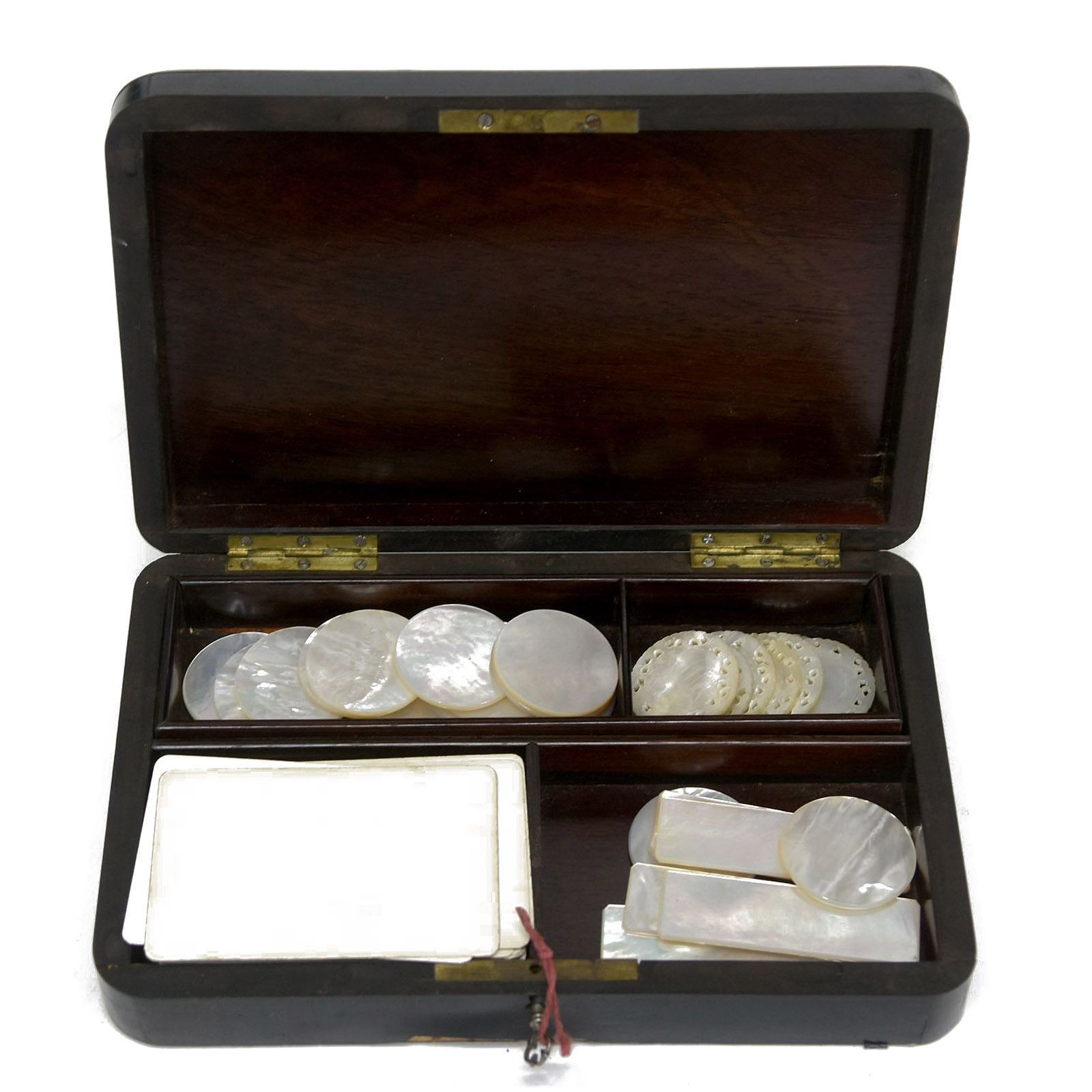 Napoleon III Blackened Wooden And Mother Of Pearl Token Box