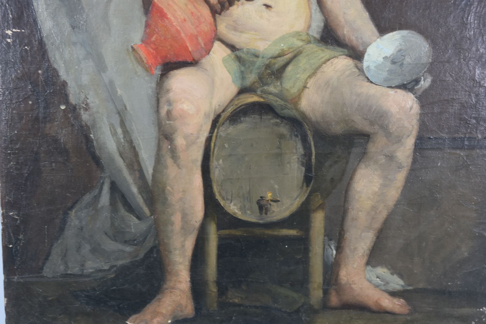 Naked Gentleman Portrait In Oil On Canvas Twentieth Time photo for sale