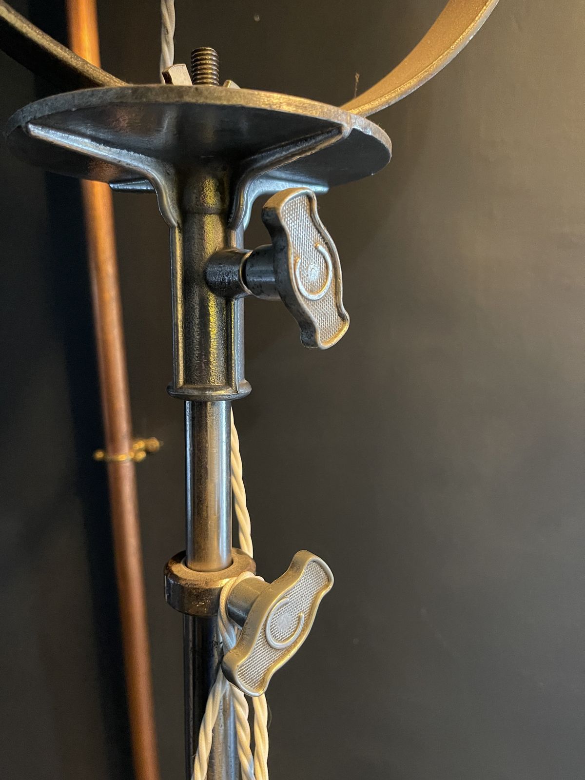 photo for sale Rare Furse Theatre Light On A Very Rare And Original Polished Chrome And Brass Stand