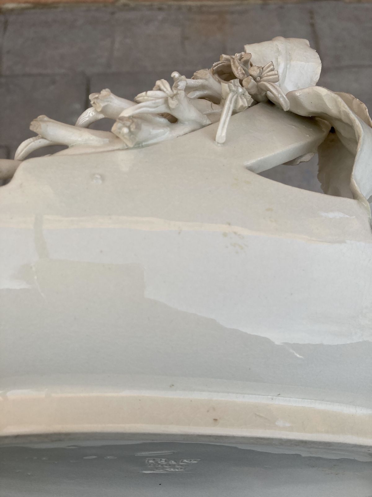 Antique French Porcelain Basket With Floral Decoration By Hb & Cie Choisy Le Roi photo vinterior
