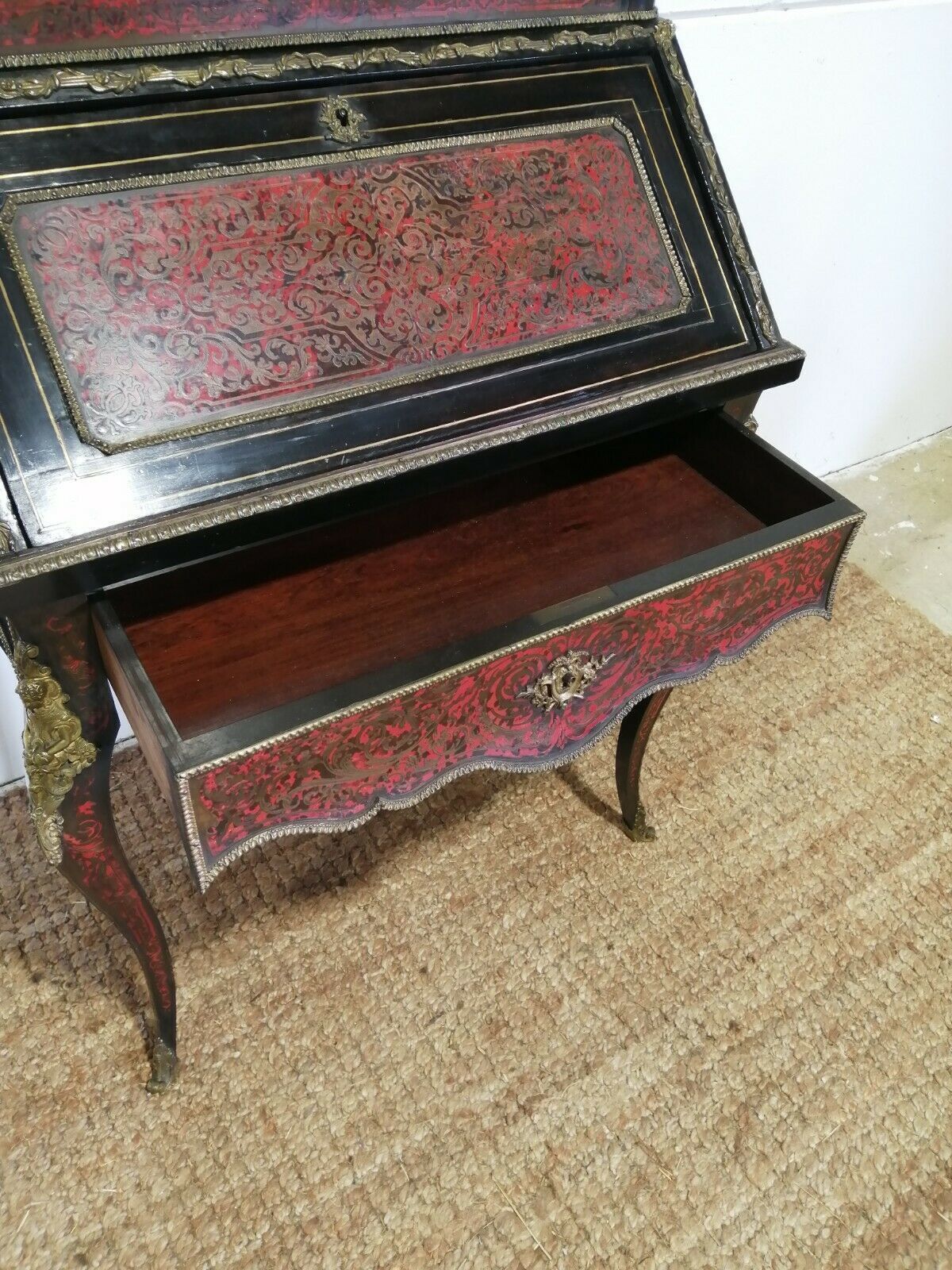1950.0 Antique 19th Century French Boulle Cabinet ~ Professionally Restored photo