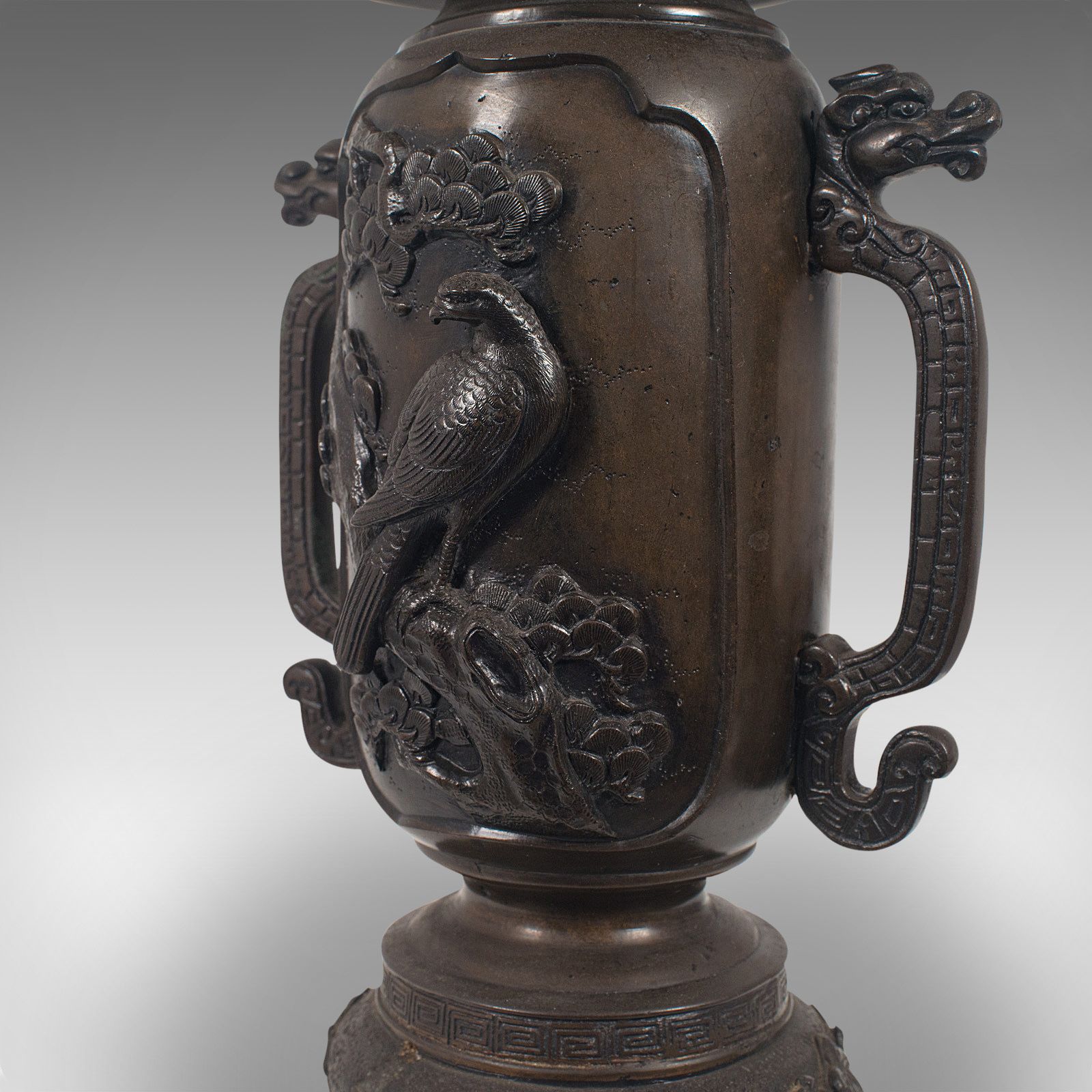 Antique Decorative Vase, Japanese, Bronze, Meiji Period, Late 19th, Circa 1900 photo vinterior