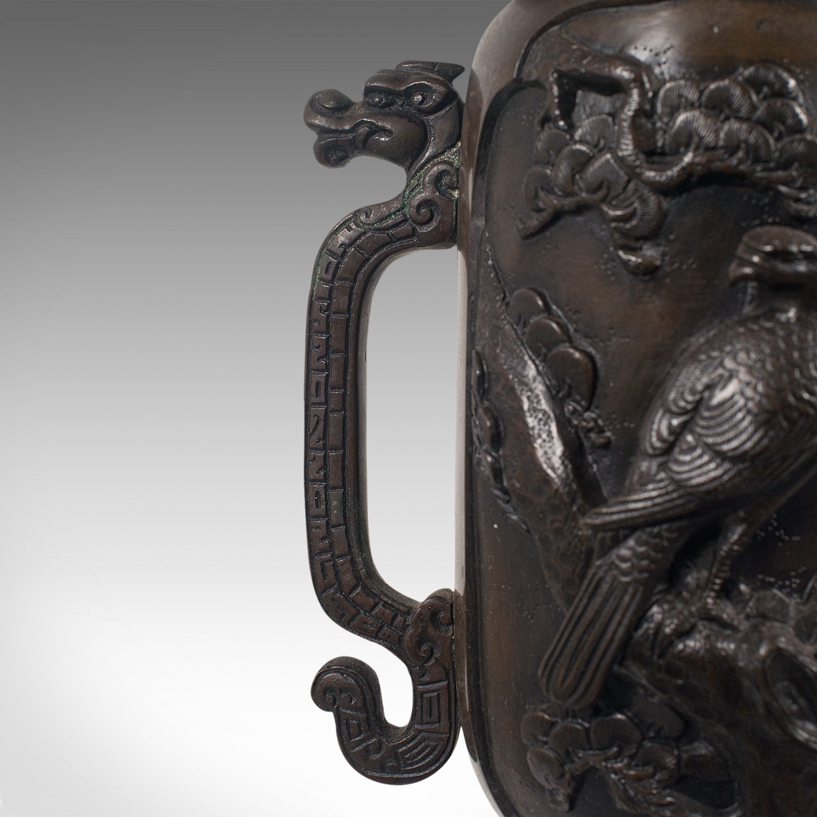 1695.0 Antique Decorative Vase, Japanese, Bronze, Meiji Period, Late 19th, Circa 1900 photo