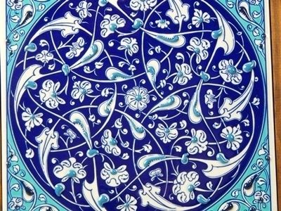 Handmade Turkey, Kutahya Pottery, Tiles, Ceramic Paintings, Picture Frame Q, Free Shipping photo for sale