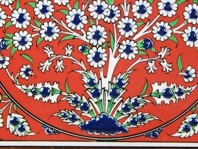 Turkish Kutahya Pottery, Tiles, Art Painting J, Picture Frame Size L Tree Of Life Pattern Frame photo Art
