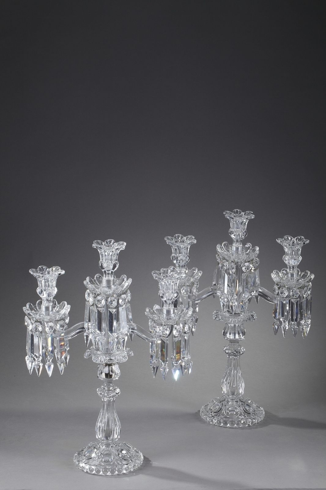 Paar kristallen kandelaars van Baccarat