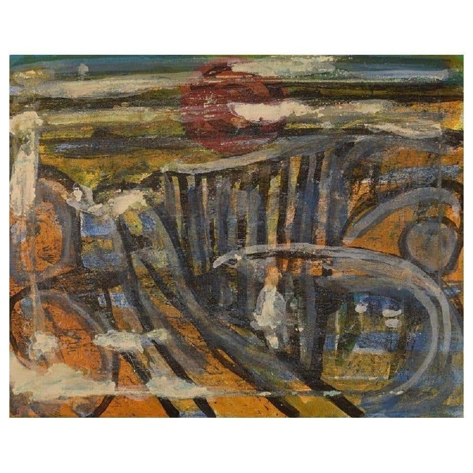 Ivy Lysdal, Acrylic On Canvas, Abstract Modernist Painting, Late 20th Century
