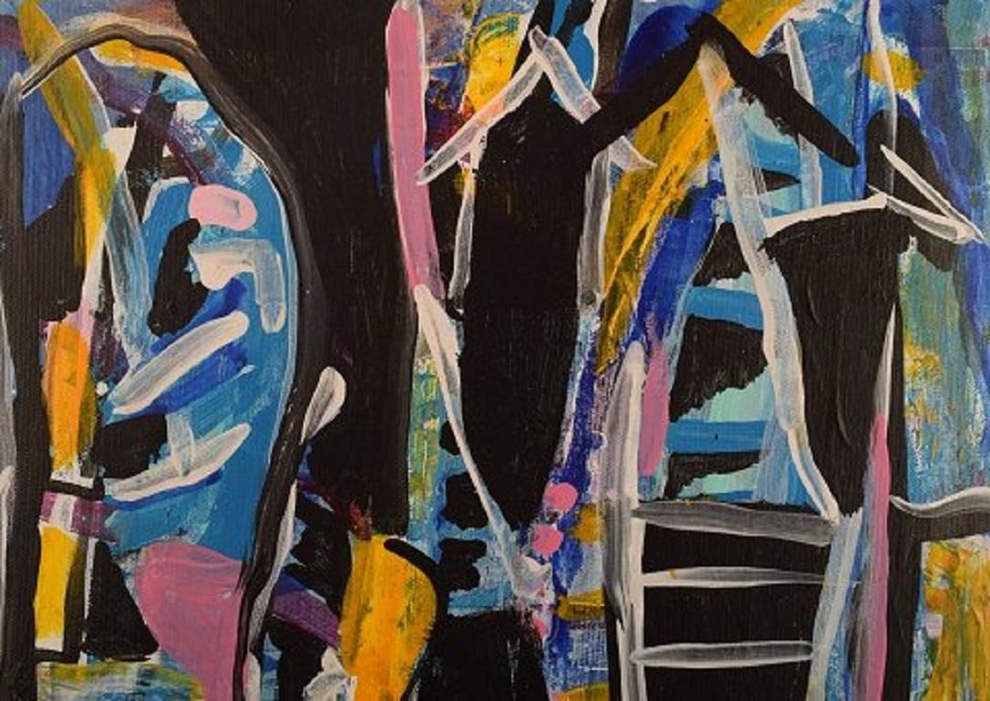 Ivy Lysdal, Acrylic On Canvas, Abstract Modernist Painting, Late 20th Century photo furniture