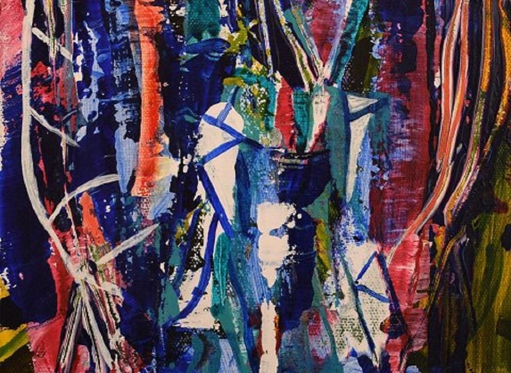 Ivy Lysdal, Acrylic On Canvas, Abstract Modernist Painting, Late 20th Century photo for sale