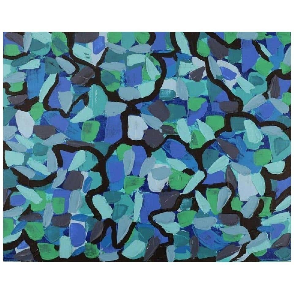 Ivy Lysdal, B. 1937. Acrylic On Canvas. Abstract Modernist Painting. Dated 2013