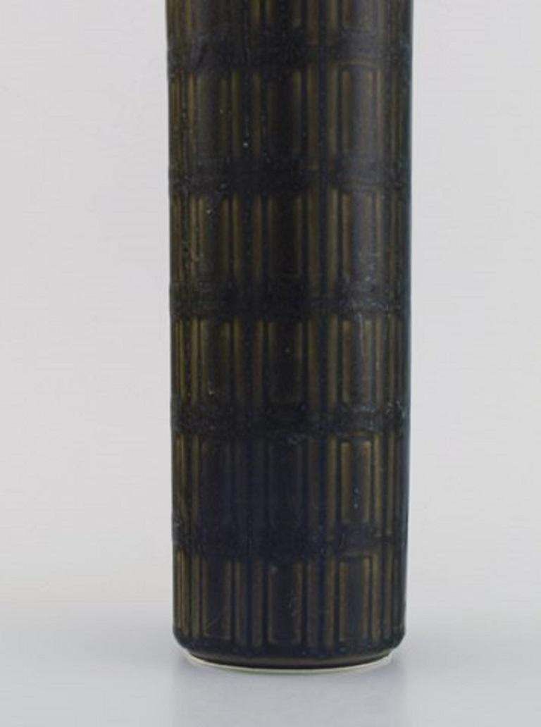 Arabia, Finland, Vase In Glazed In Ceramics, Glaze In Dark Green Shades photo Home Decor