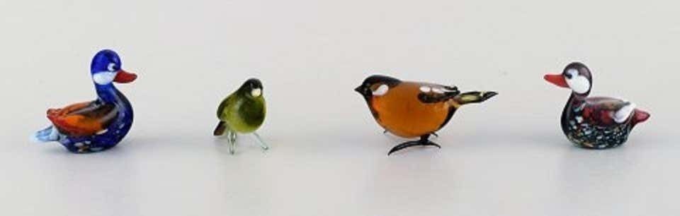 Swedish Art Glass, Ten Miniature Figures In The Form Of Birds, 1970s 1980s photo Art