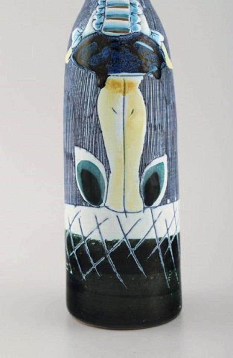 Tilgmans, Sweden, Vase In Glazed Ceramics With Young Woman, Mid 20th Century photo Home Decor