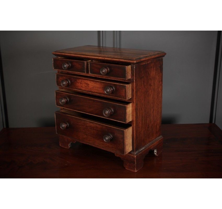Georgian Mahogany Miniature Apprentice Chest photo vinterior