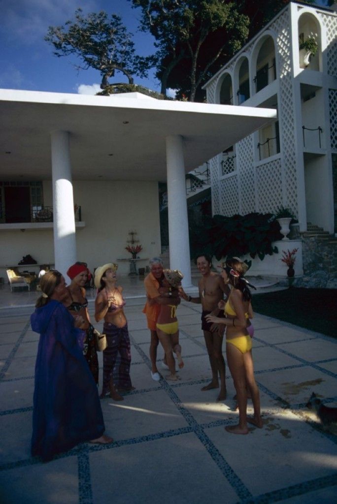 Slim Aarons 'Oscar Obregon’s House' 1972 C Type Print Framed In Black photo furniture