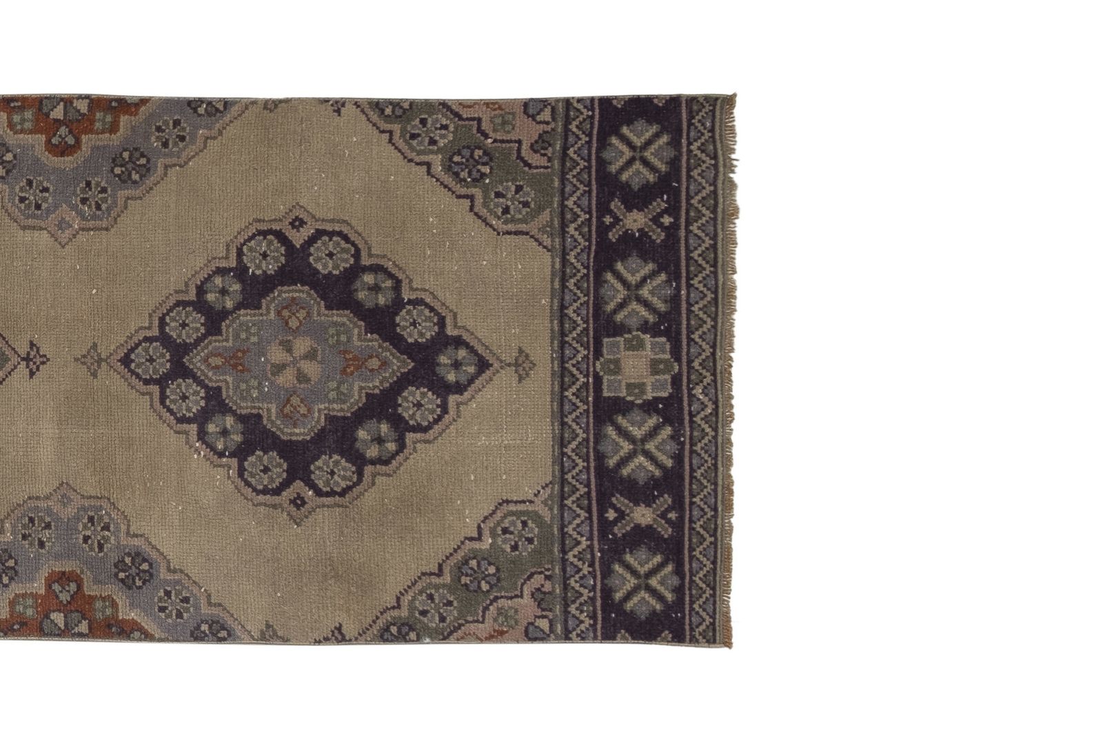 Oushak Runner Rug Turkish Hand Knotted Distressed Hallway Rug 75 X 348 Cm photo 366.0