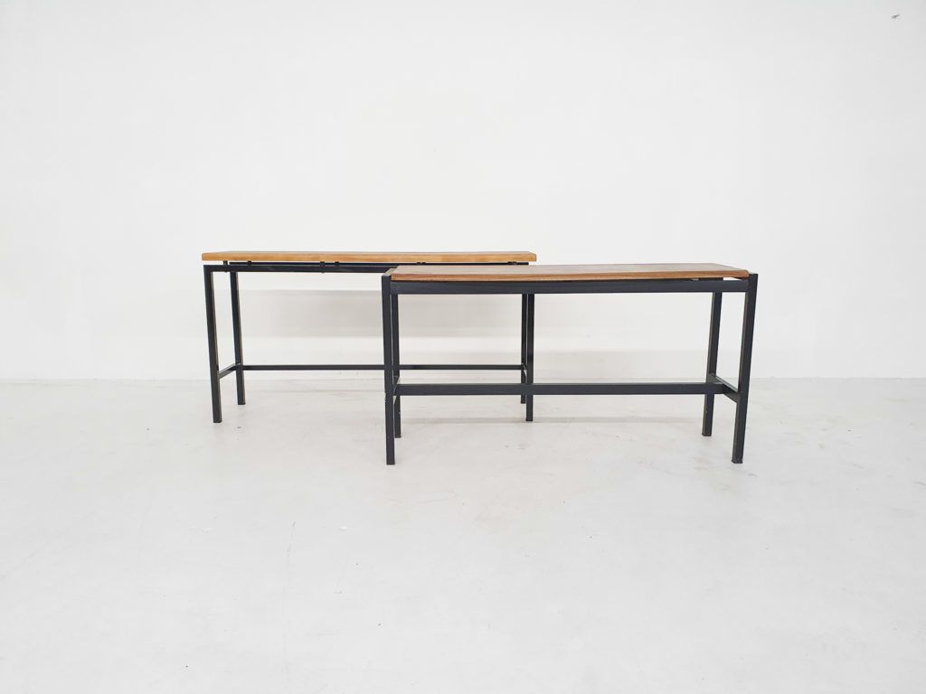 photo furniture Mid Century Teak And Metal Side Table, The Netherlands 1960s