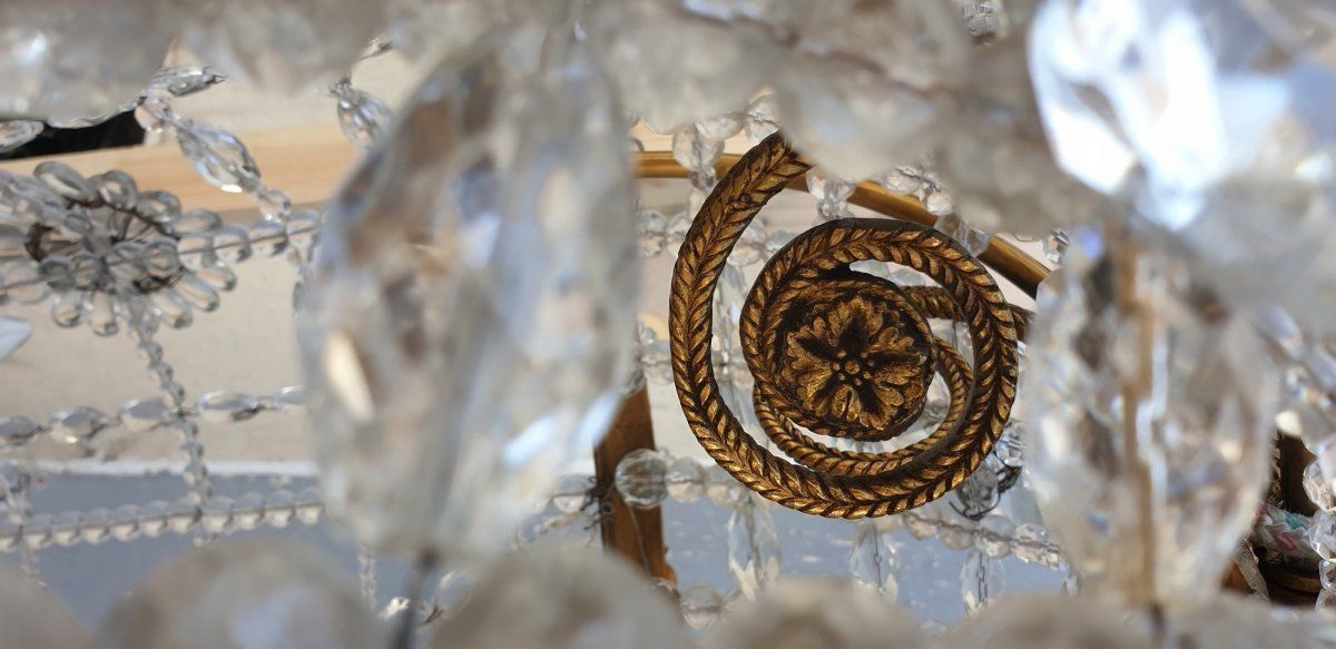 Large Chandelier In The Shape Of A Hot Air Balloon In Bronze And Crystal, 20th Century photo 3678.0