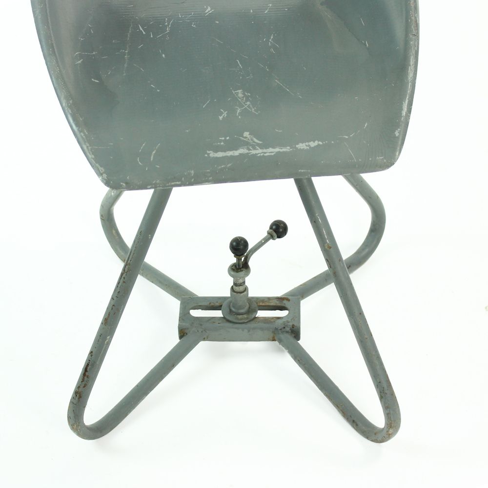 Grey Fiberglass & Metal Tram Chairs By Miroslav Navratil For Vertex, 1960s photo Furniture