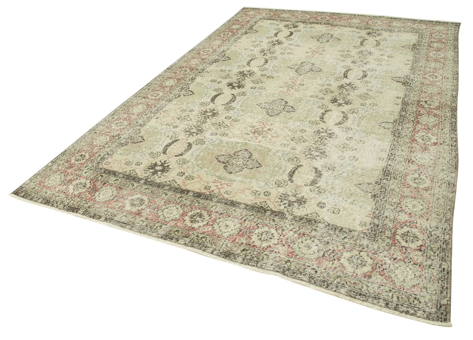 Antique Turkish Distressed One Of A Kind Unique Kayseri Rug photo 1240.0