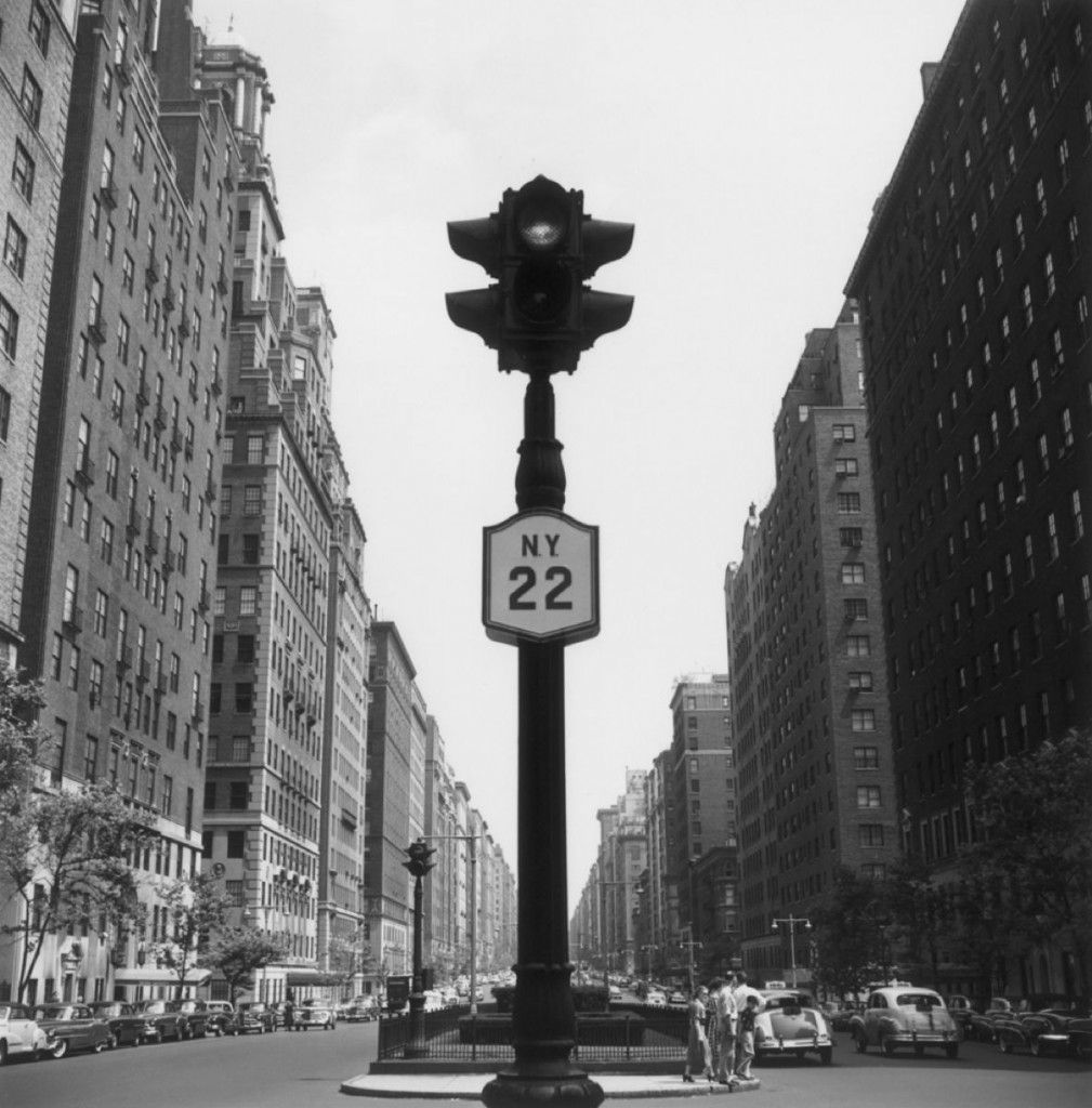 Slim Aarons 'Ny Lights' 1953 Silver Gelatin Print Framed In White photo furniture