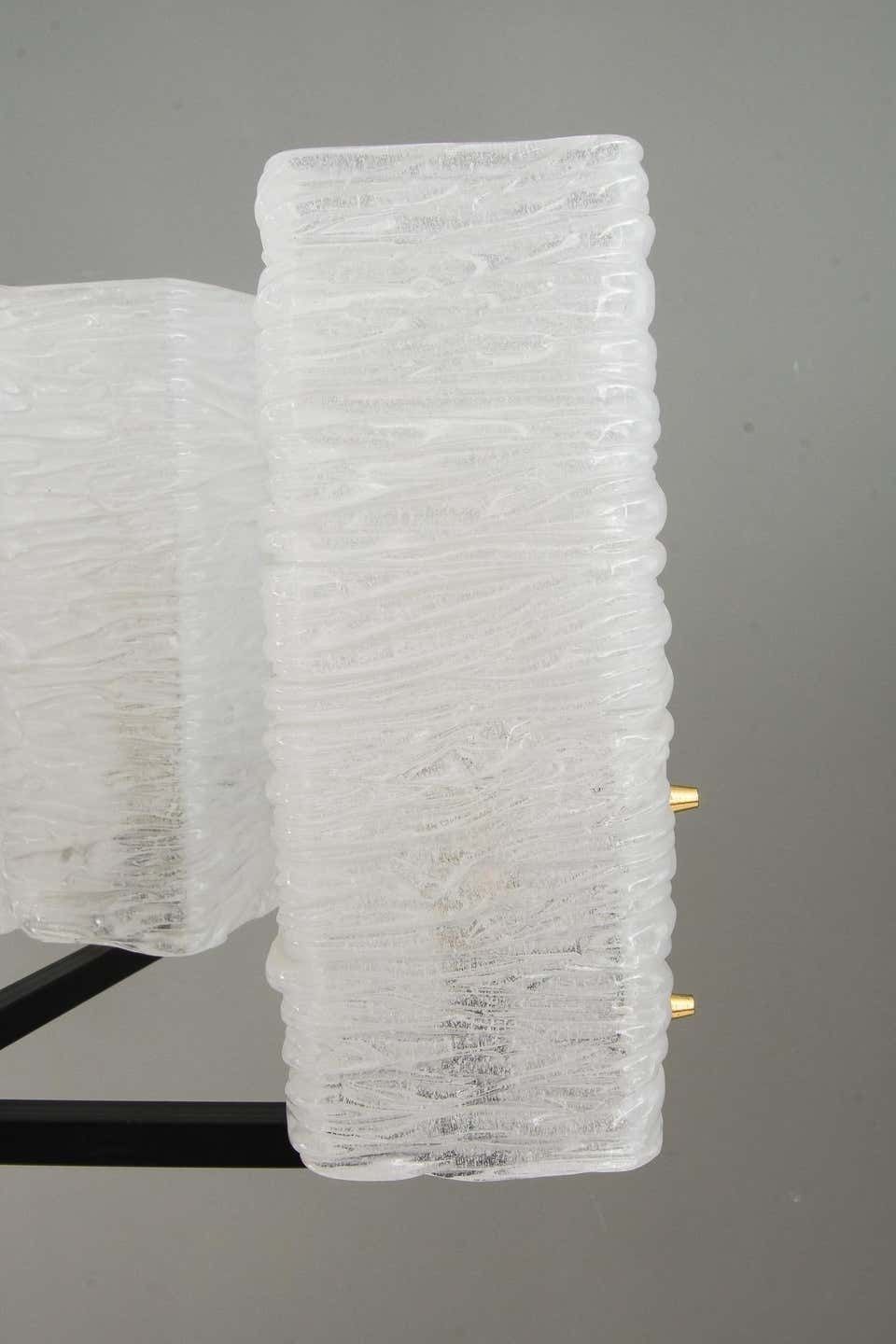 J.T. Kalmar Frosted Glass Chandelier, Vienna, Circa 1960s photo Lighting