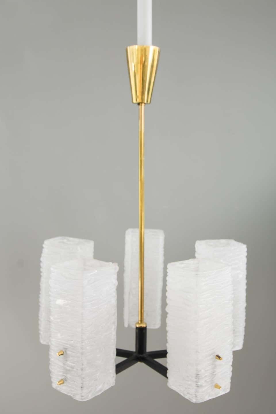 J.T. Kalmar Frosted Glass Chandelier, Vienna, Circa 1960s photo 1435.0