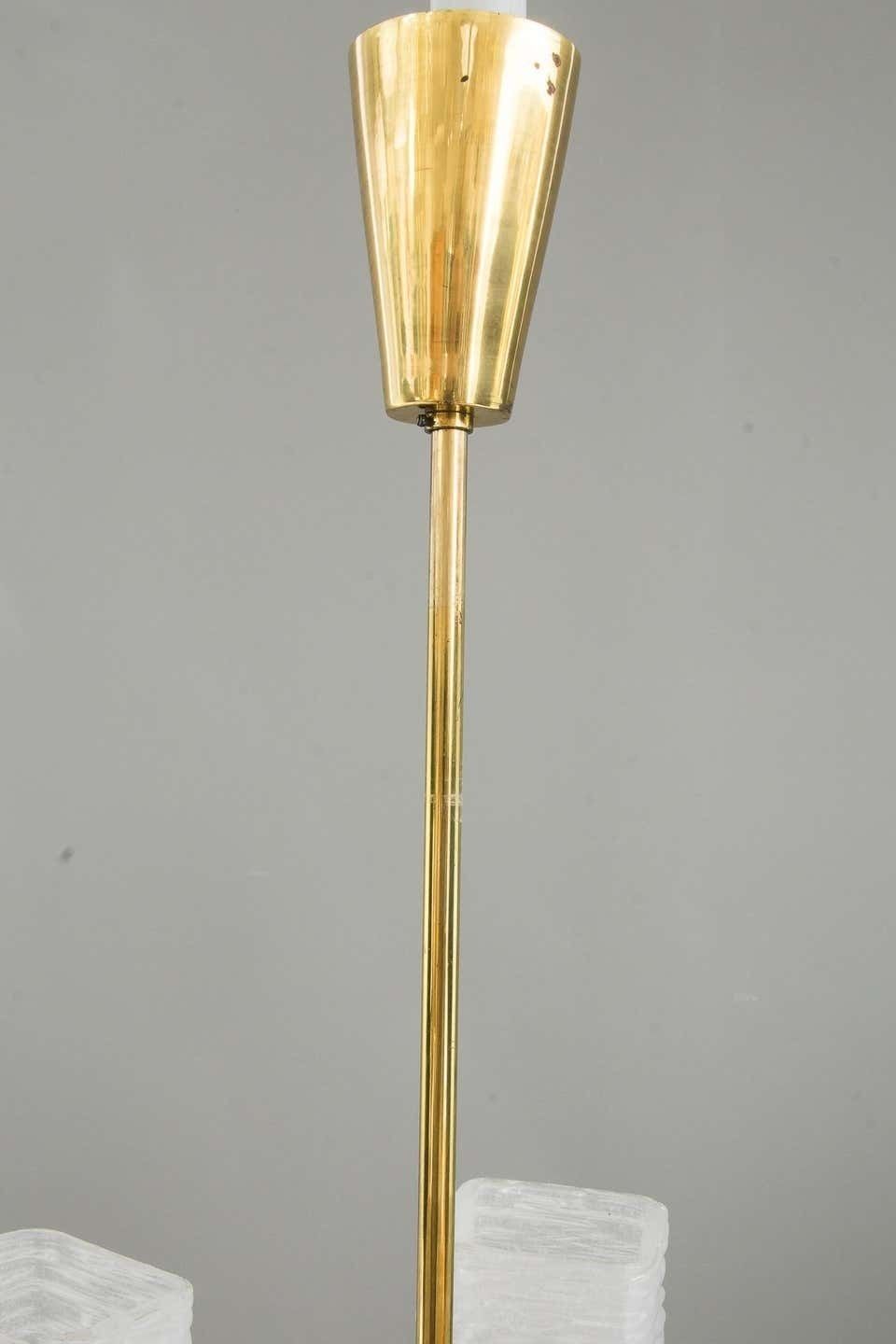 J.T. Kalmar Frosted Glass Chandelier, Vienna, Circa 1960s photo vinterior