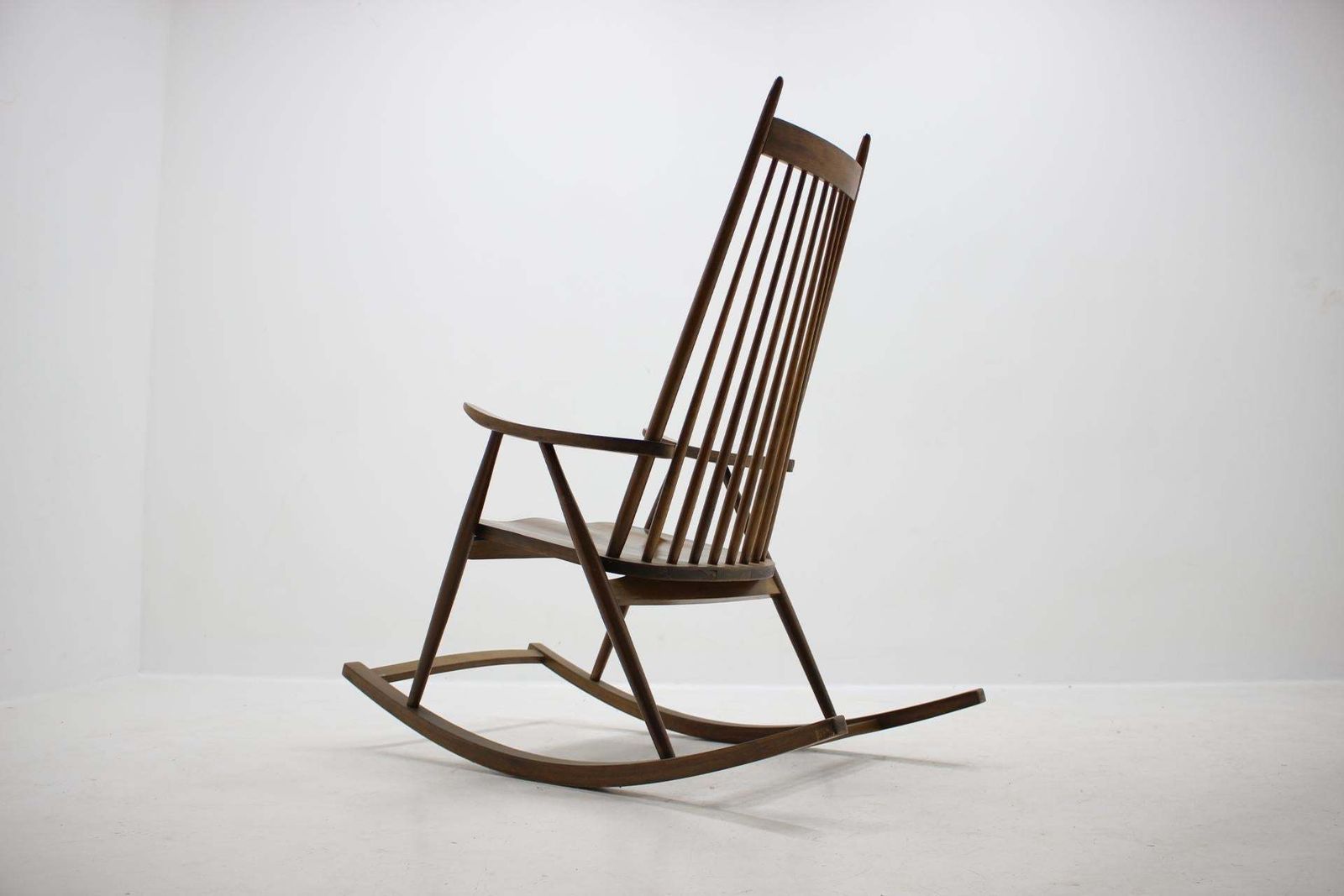 Mid Century Wooden Scandinavian Style Rocking Chair   Czechoslovakia / 1960s photo for sale