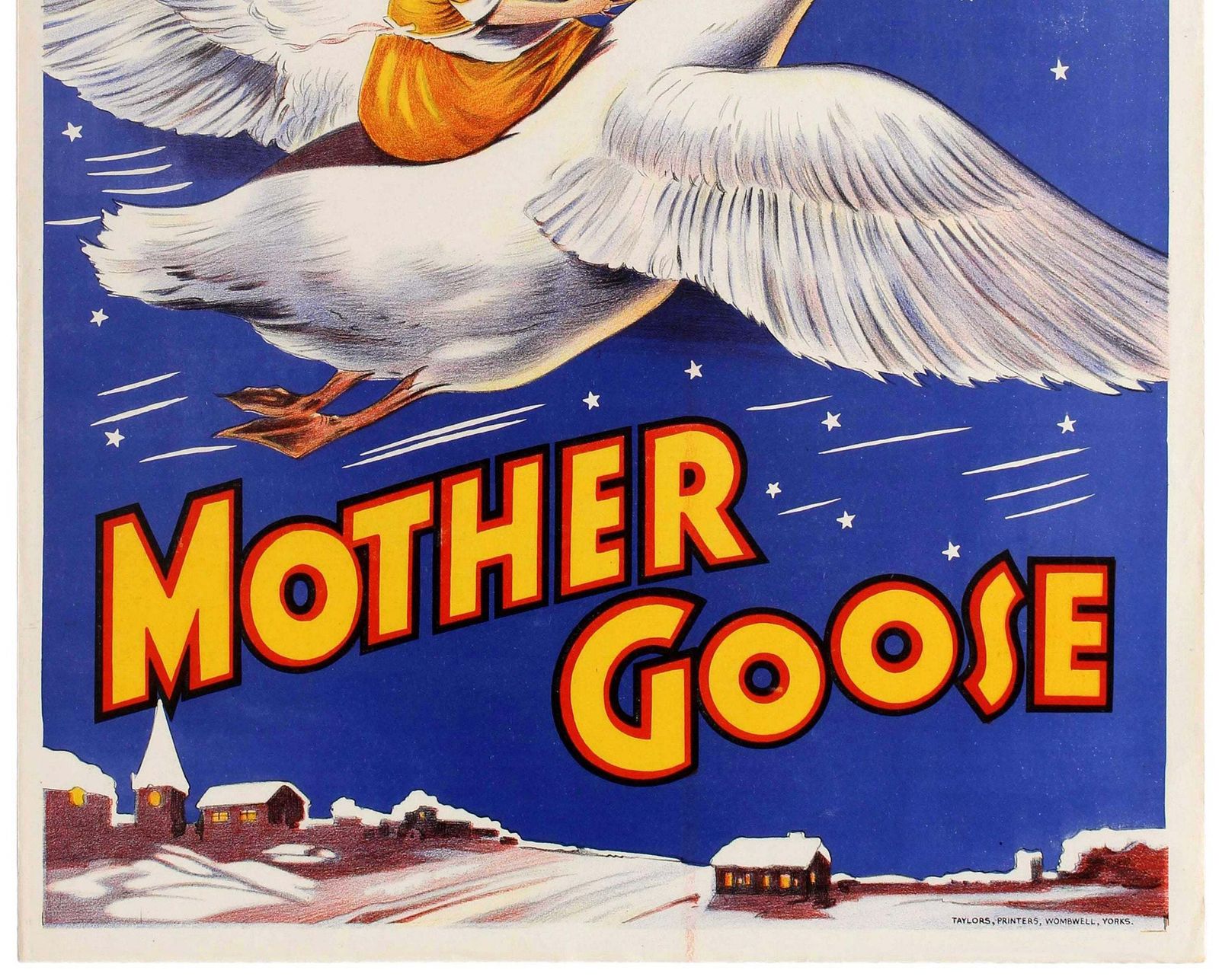 Original Vintage 30s Theatre Advertising Poster Featuring Mother Goose photo Art
