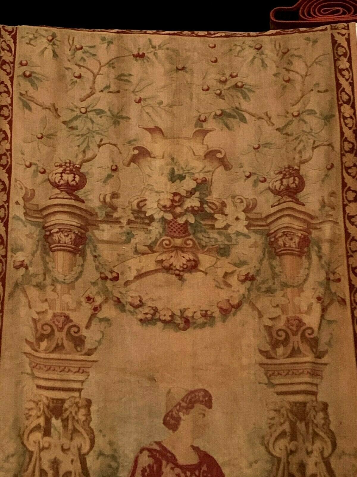 Renaissance Style Tapestry Decor Of A Character Under A 20th Century Arch photo for sale