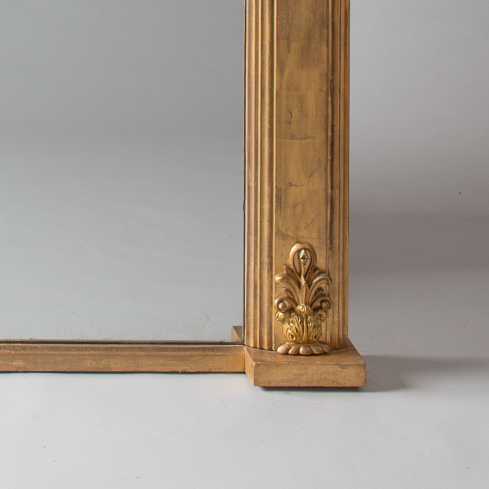 Large English Victorian Gilt Overmantle Mirror photo Home Decor