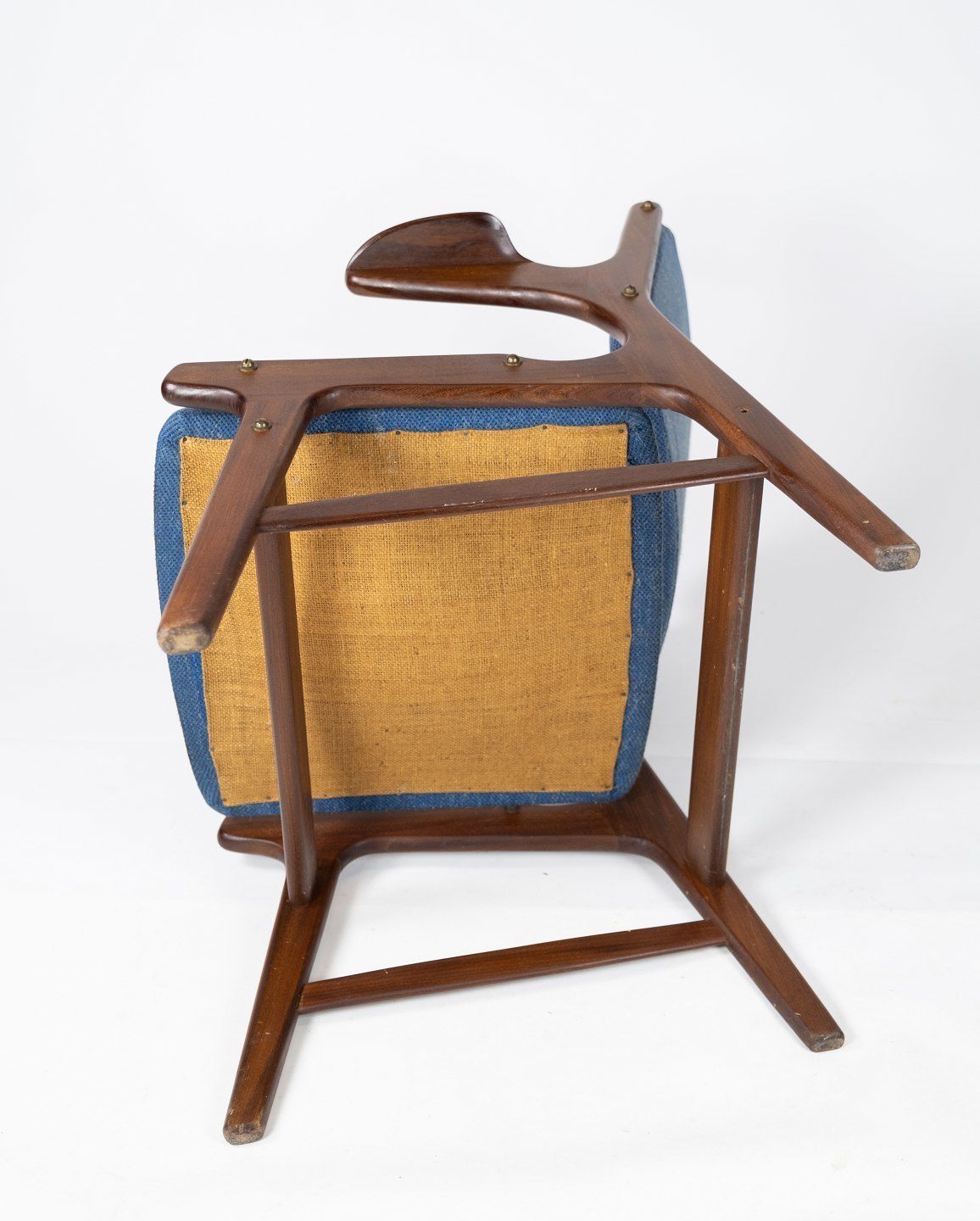 Armchair In Teak And Blue Fabric By Arne Hovmand Olsen From The 1960s. photo buy