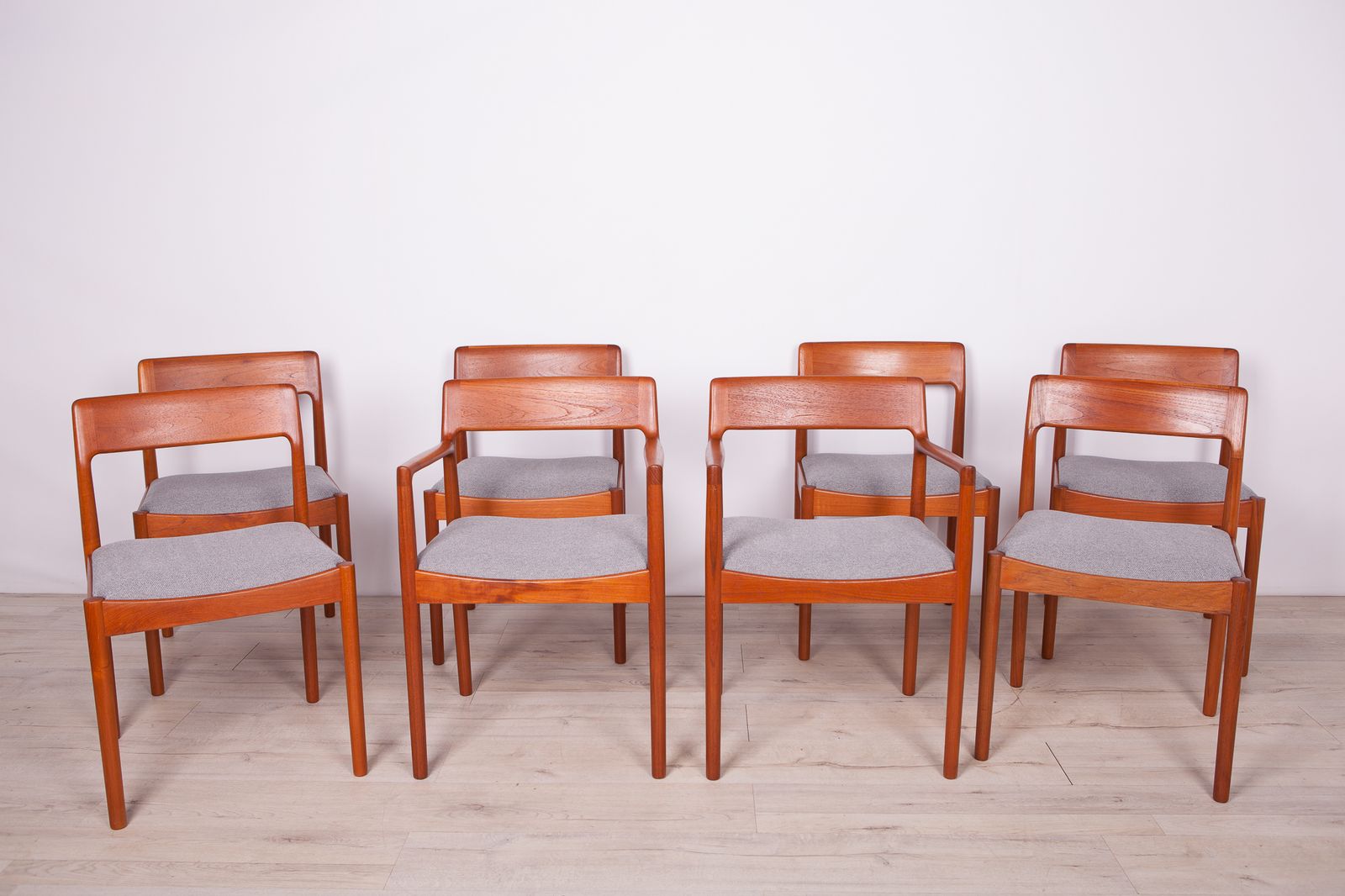 Mid Century Teak Dining Chairs By Johannes Nørgaard For Nørgaards Møbelfabrik 1960s, Set Of 8 photo 3400.0