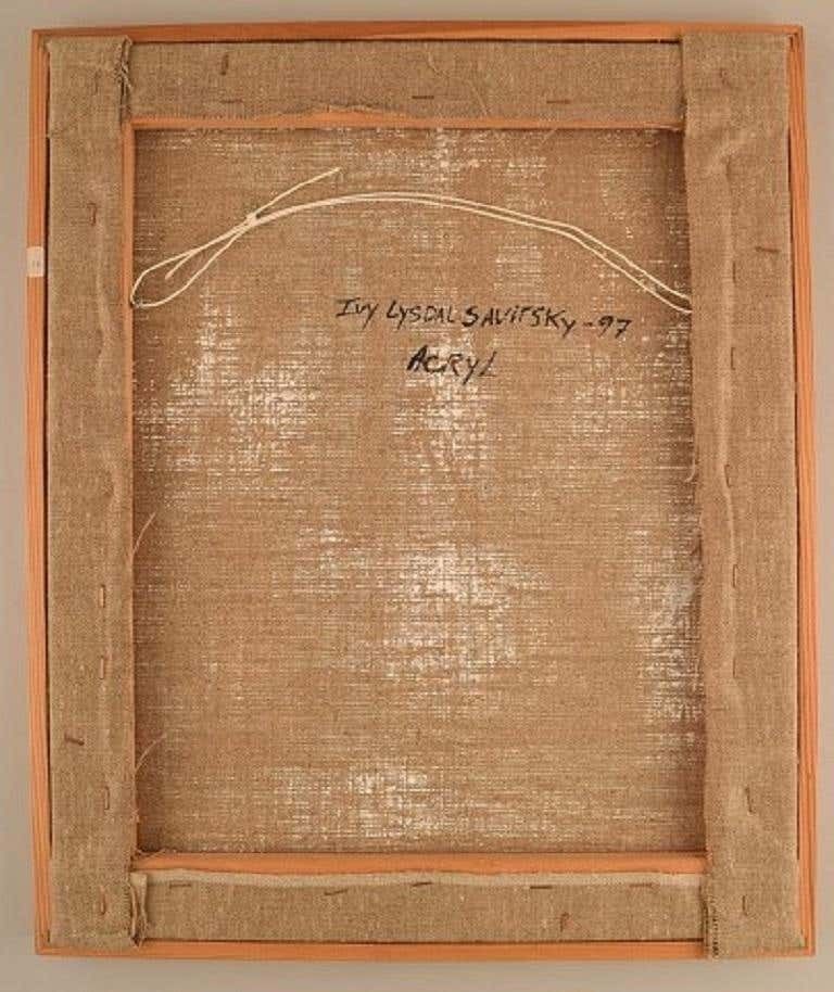 Ivy Lysdal, Acrylic On Canvas, Abstract Modernist Painting, Dated 1997 photo 321.0