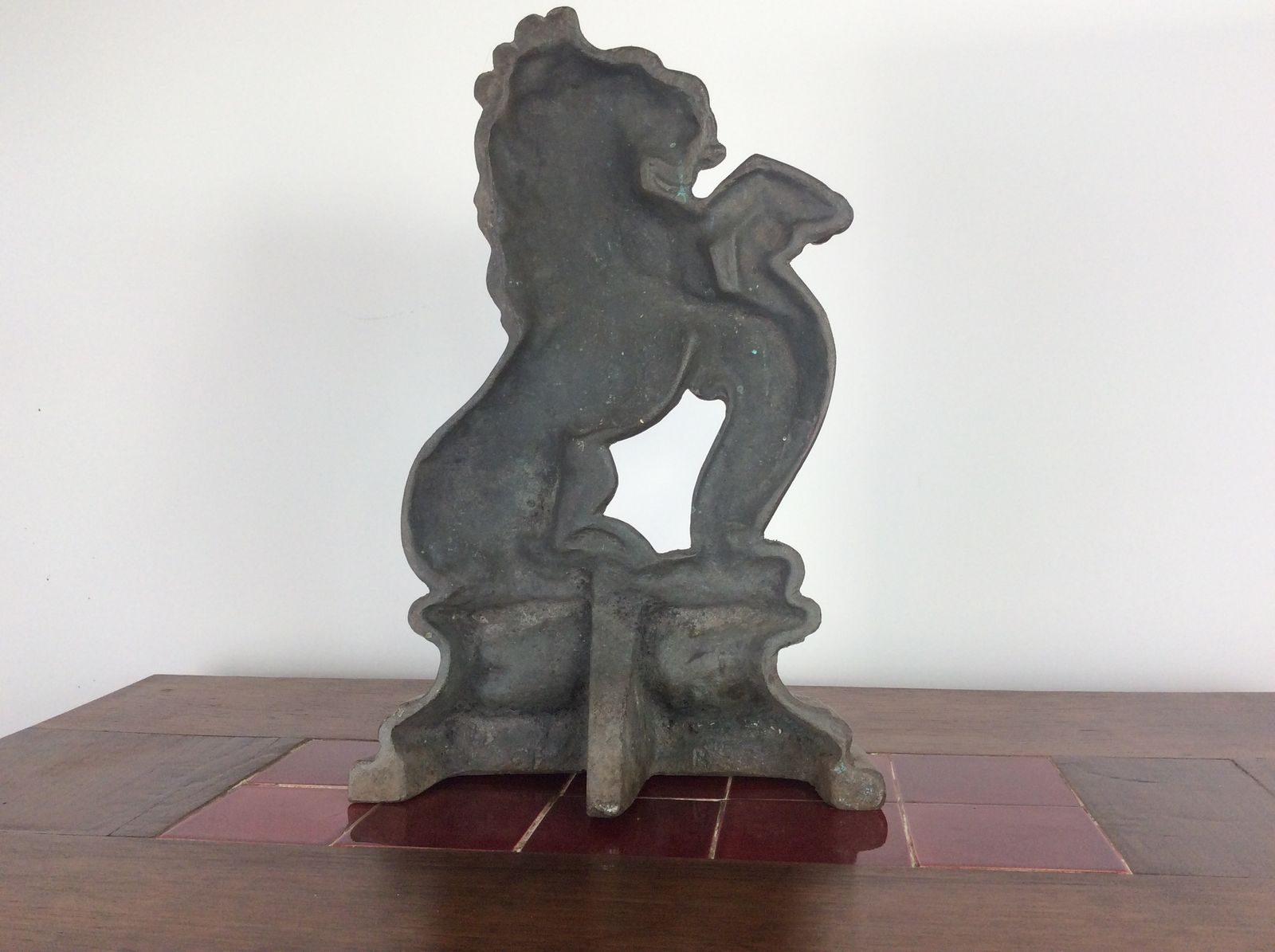 Brass Victorian Lion Rampant Door Stop photo Art
