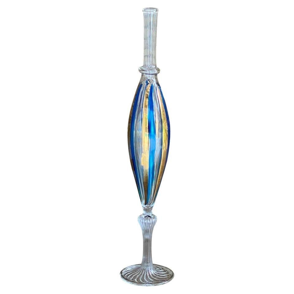 Venitian Vase, Hand Painting Gold 24 Karat, 1970, Venini