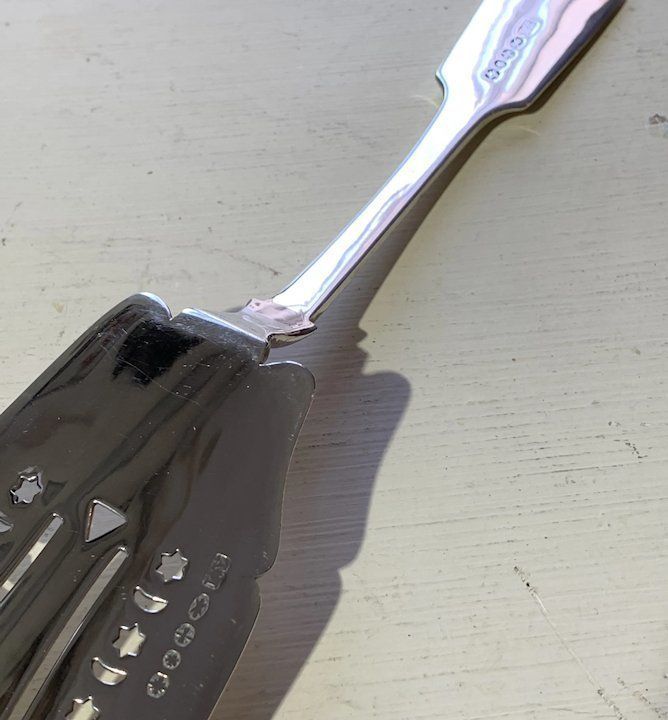 A Silver Plated Fish Slice ,Maker Israel Yudemas C1910 photo 64.0