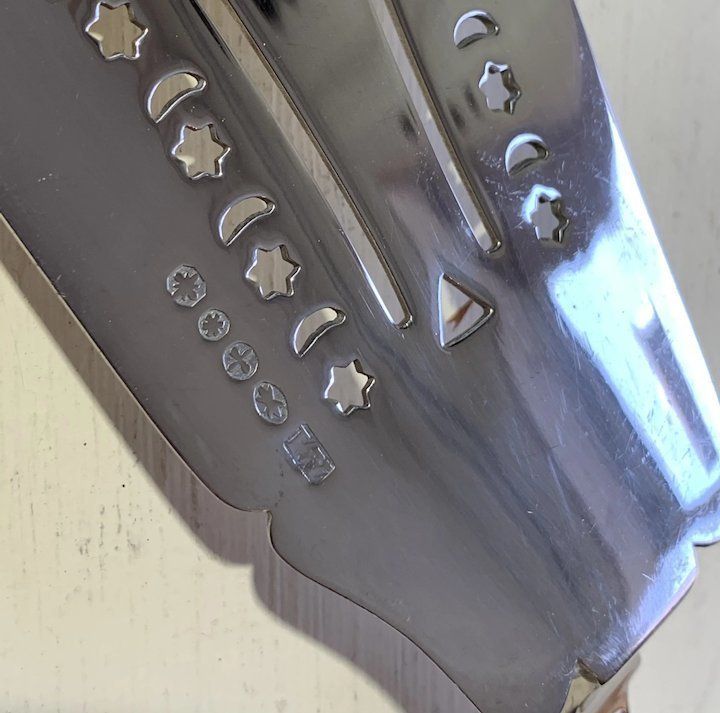 A Silver Plated Fish Slice ,Maker Israel Yudemas C1910 photo vintage