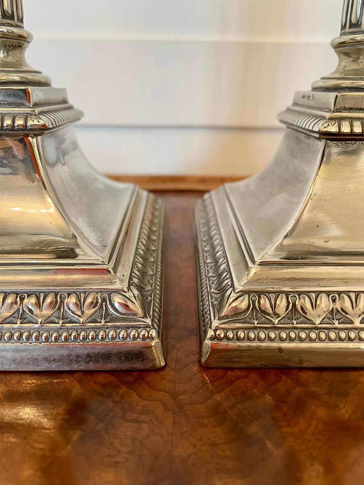 Pair Of Antique Silver Plated Corinthian Candlesticks photo buy