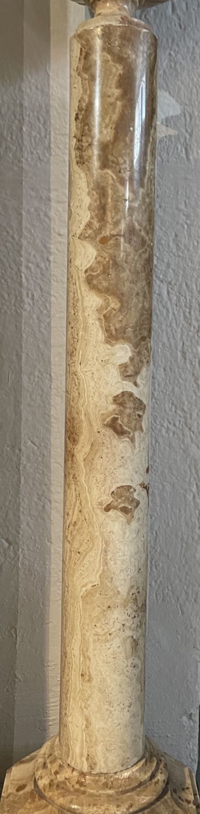 Vase Mounted On A Column In Beige Marble. Louis X Vl Style, Made Around 1800 photo Art