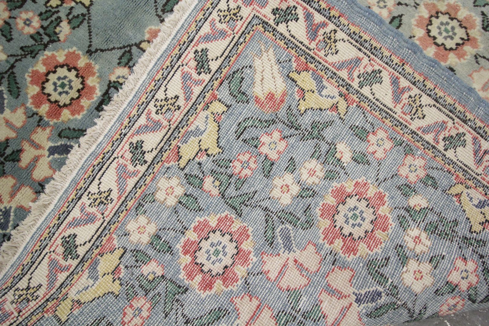 Oushak Antique Rugs, Green Wool Handmade Carpet Turkish 187x283cm photo vinterior